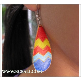 Balinese Wooden Earring Hand Painting